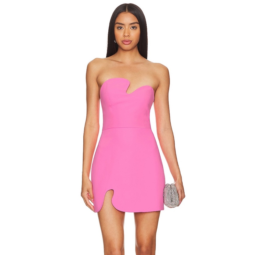 AMANDA UPRICHARD PINK PUZZLE MINI DRESS